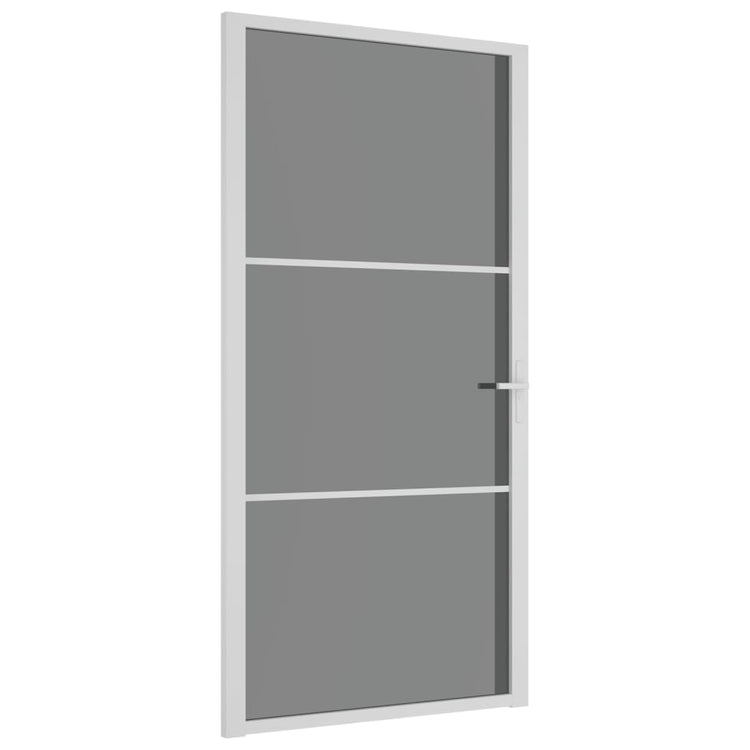 Vidaxl Porte intérieure 102.5x201,5 cm Verre ESG et aluminium blanc