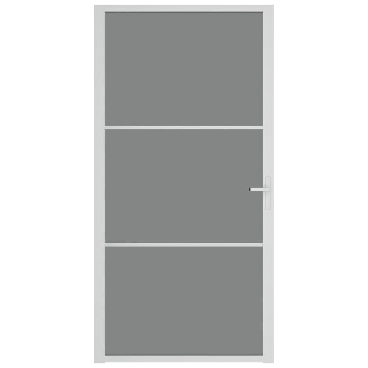 Vidaxl Porte intérieure 102.5x201,5 cm Verre ESG et aluminium blanc