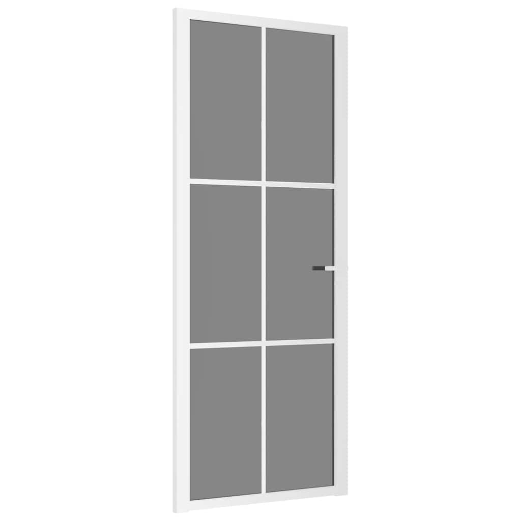 Vidaxl Porte intérieure 83x201.5 cm Verre ESG et aluminium blanc
