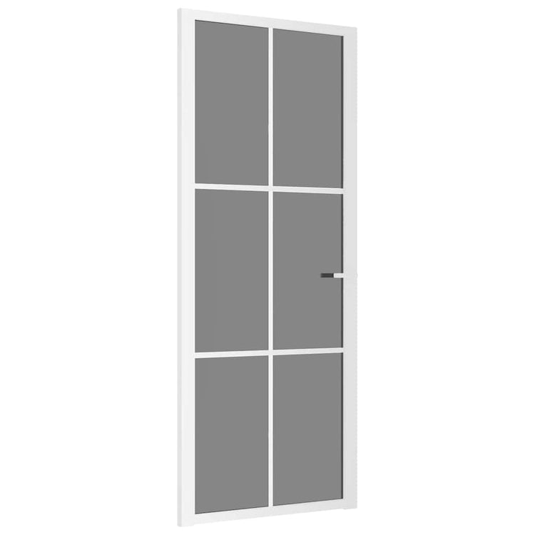 Vidaxl Porte intérieure 83x201.5 cm Verre ESG et aluminium blanc