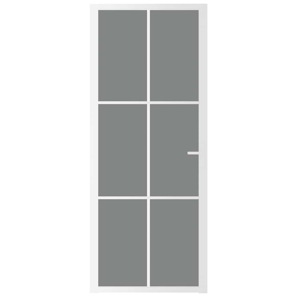 Vidaxl Porte intérieure 83x201.5 cm Verre ESG et aluminium blanc