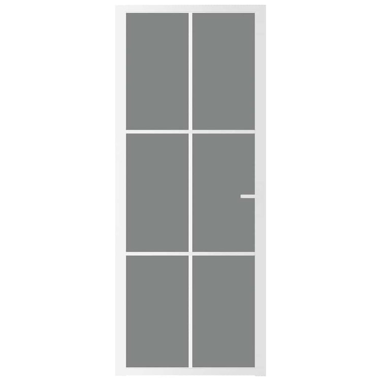Vidaxl Porte intérieure 83x201.5 cm Verre ESG et aluminium blanc