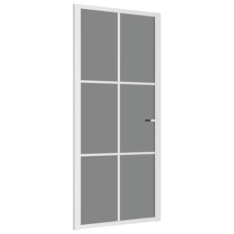 Vidaxl Porte intérieure 93x201.5 cm Verre ESG et aluminium blanc