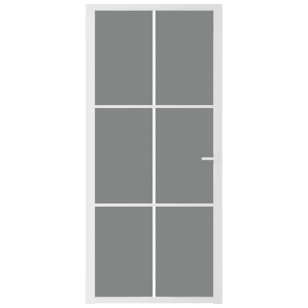 Vidaxl Porte intérieure 93x201.5 cm Verre ESG et aluminium blanc