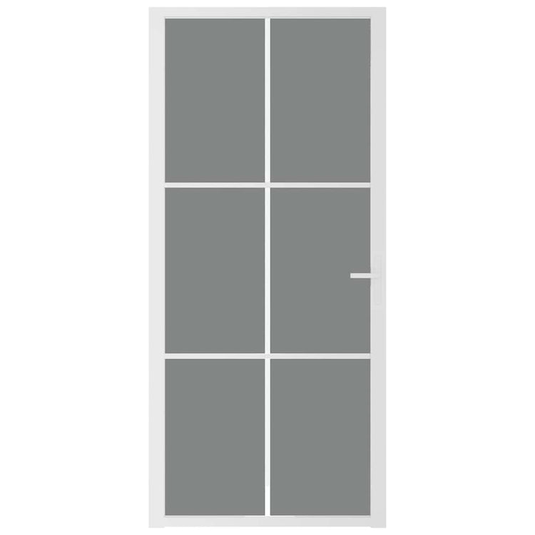 Vidaxl Porte intérieure 93x201.5 cm Verre ESG et aluminium blanc