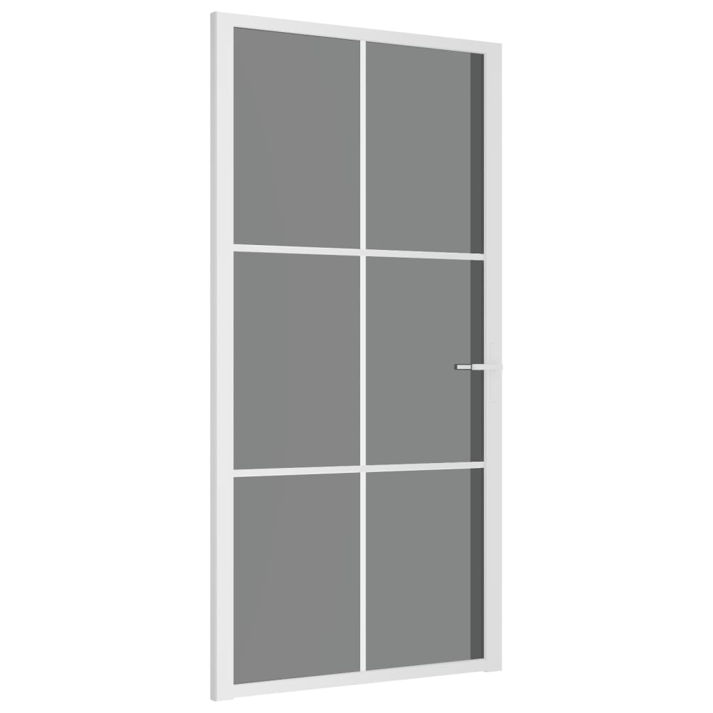 Vidaxl Porte intérieure 102.5x201,5 cm Verre ESG et aluminium blanc