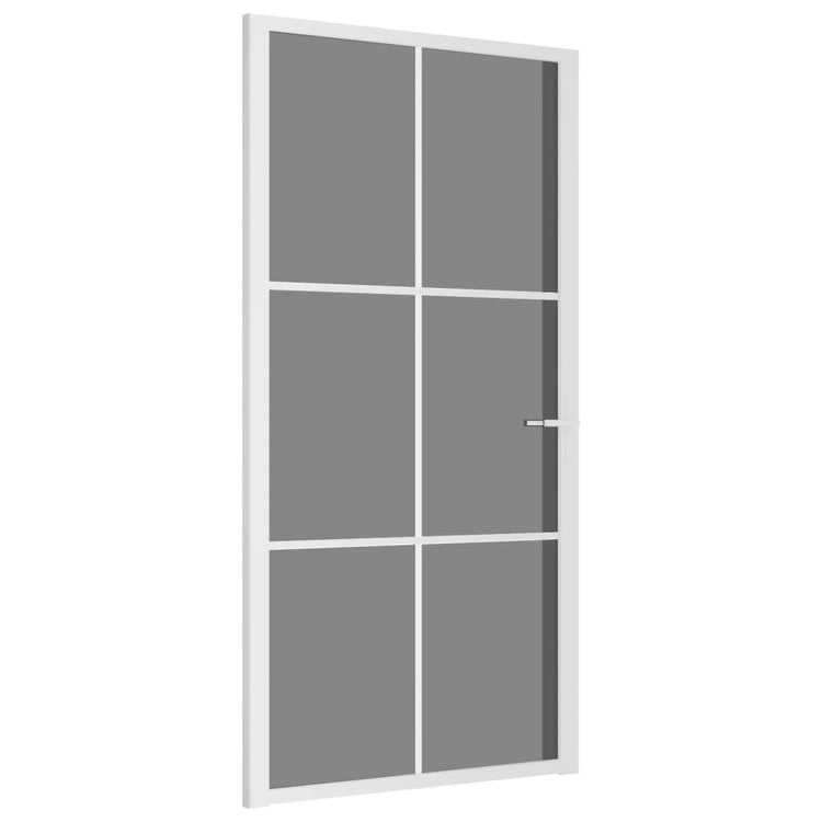 Vidaxl Porte intérieure 102.5x201,5 cm Verre ESG et aluminium blanc