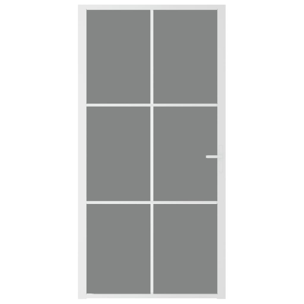 Vidaxl Porte intérieure 102.5x201,5 cm Verre ESG et aluminium blanc