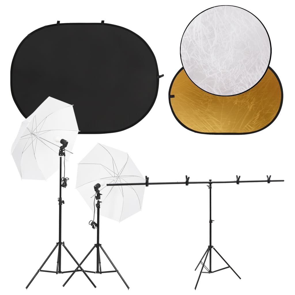 Ensemble de studio photo Vidaxl avec jeu d'éclairage, écran d'arrière-plan et réflecteur