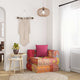 Vidaxl pouf modulaire avec tissu patchwork de coussin