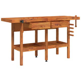 Vidaxl Workbench avec tiroirs et vis de banque 162x62x83 cm Acaciahout - afbeelding 3