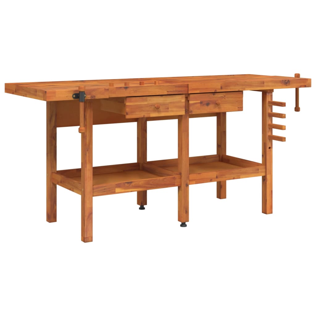 Vidaxl Workbench avec tiroirs et vis de banque 192x62x83 cm Acaciahout