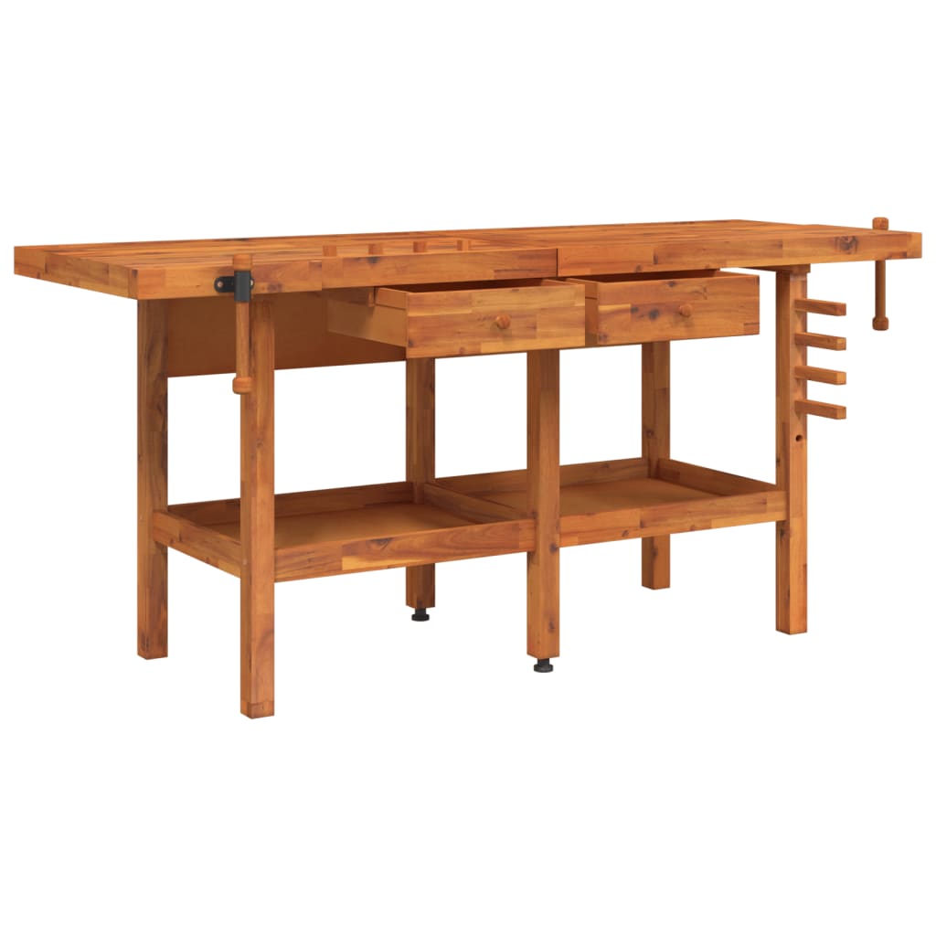 Vidaxl Workbench avec tiroirs et vis de banque 192x62x83 cm Acaciahout