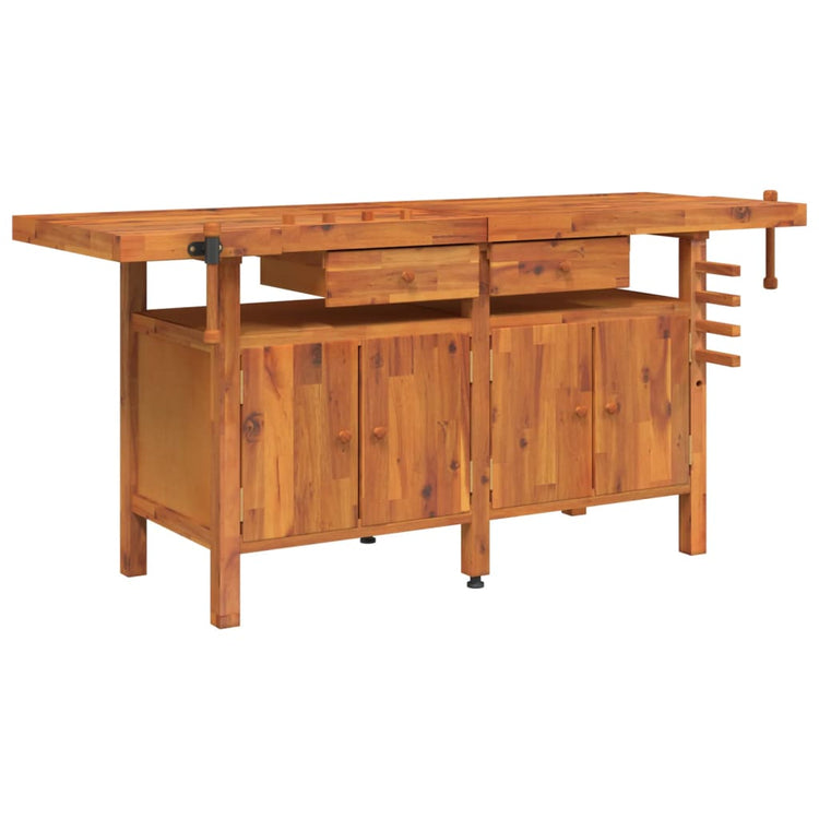 Vidaxl Workbench avec tiroirs et vis de banque 192x62x83 cm Acaciahout