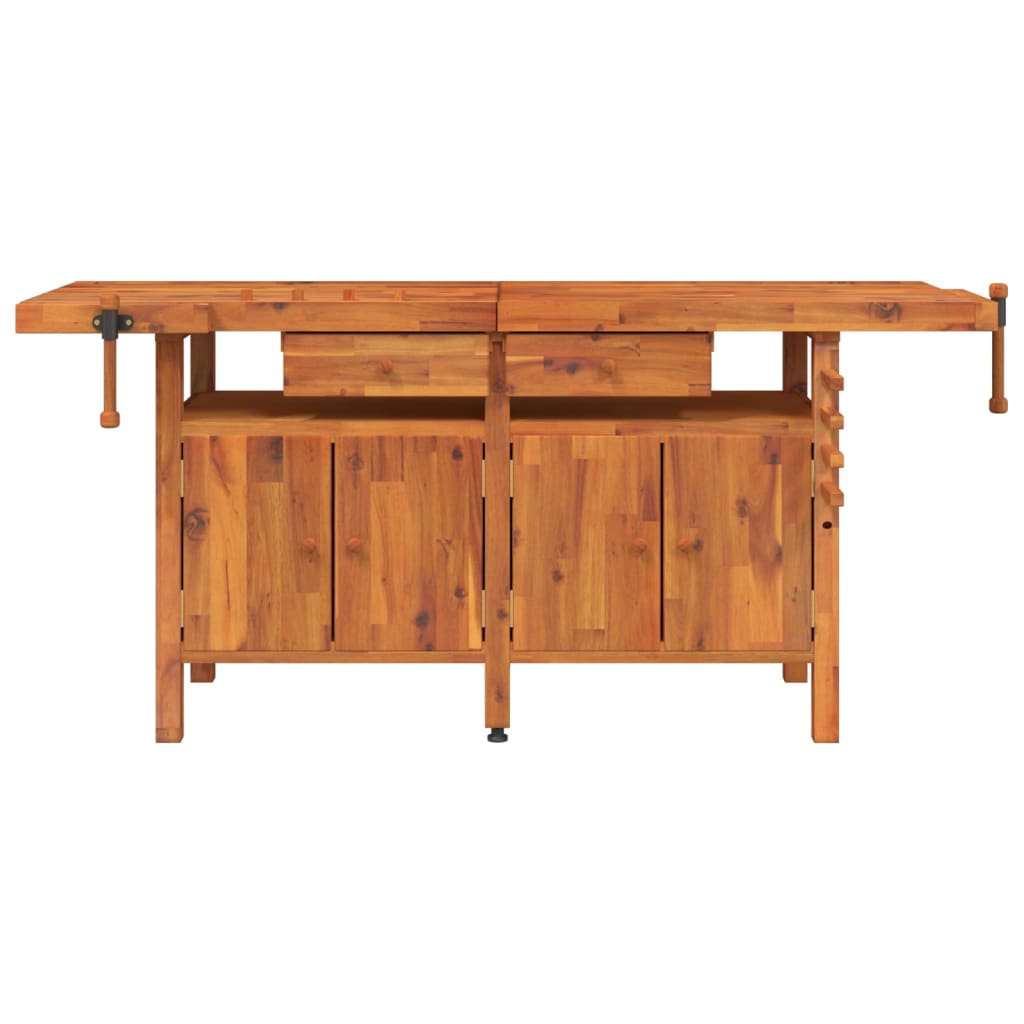 Vidaxl Workbench avec tiroirs et vis de banque 192x62x83 cm Acaciahout