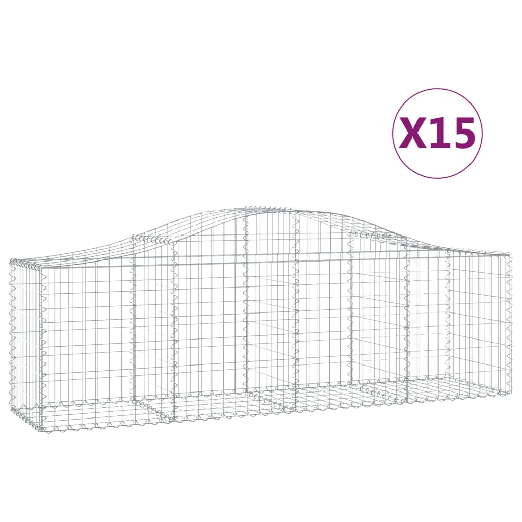 Vidaxl Schans Paniers 15 ST Vaulté 200x50x60 80 cm fer galvanisé
