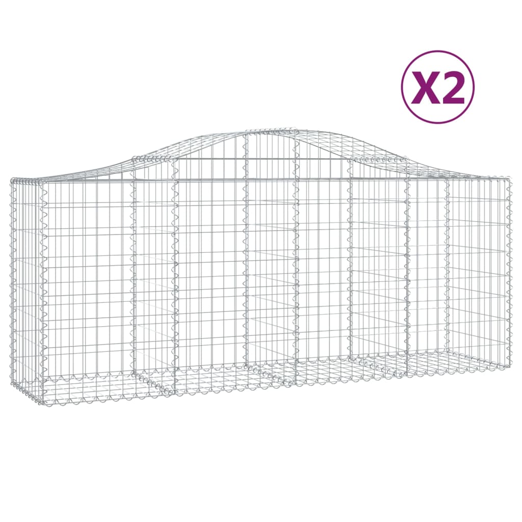 Vidaxl schans paniers 2 ST Vaulté 200x50x80 100 cm fer galvanisé