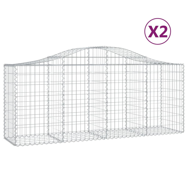 Vidaxl schans paniers 2 ST Vaulté 200x50x80 100 cm fer galvanisé