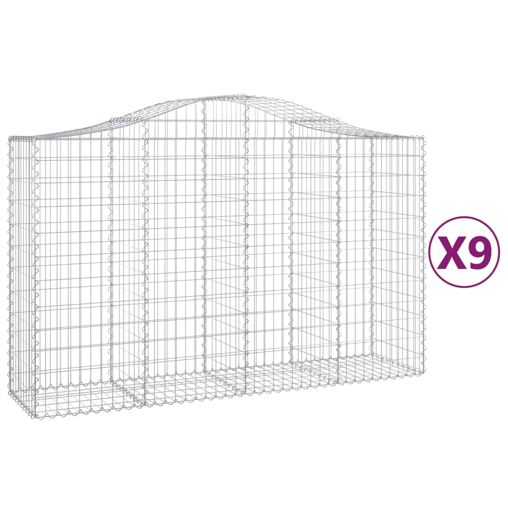 Vidaxl Schans Pankets 9 ST Voûté 200x50x120 140 cm fer