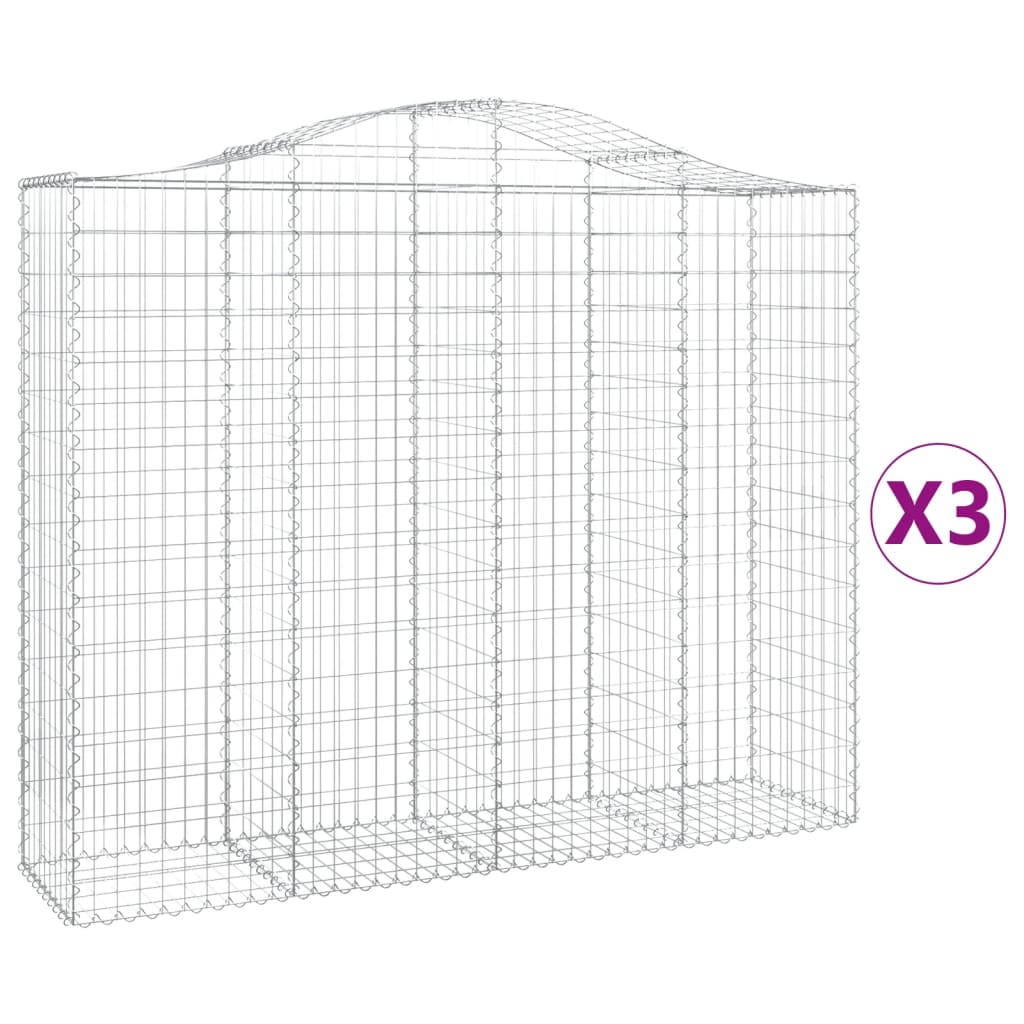 Vidaxl Schans Pankets 3 ST Vaulté 200x50x160 180 cm fer
