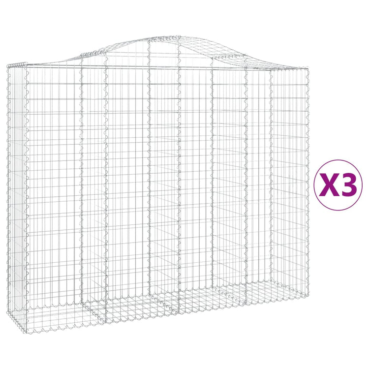 Vidaxl Schans Pankets 3 ST Vaulté 200x50x160 180 cm fer
