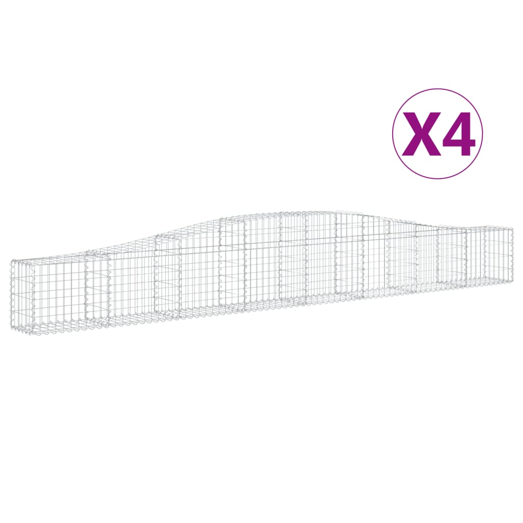 Vidaxl Schans Pankets 4 ST Voûté 400x30x40 60 cm fer