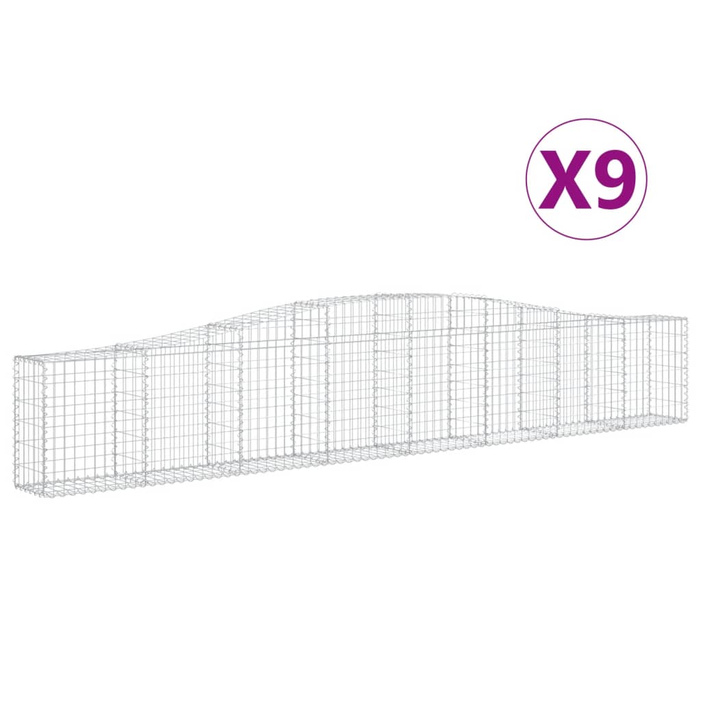 Vidaxl schans paniers 9 ST Vaulté 400x30x60 80 cm fer