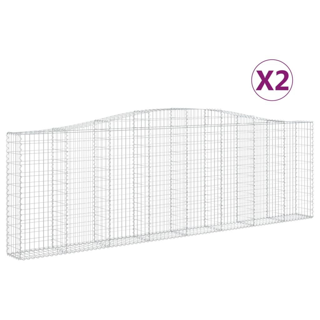 Vidaxl Schans Pankets 2 ST Vaulté 400x30x120 140 cm fer