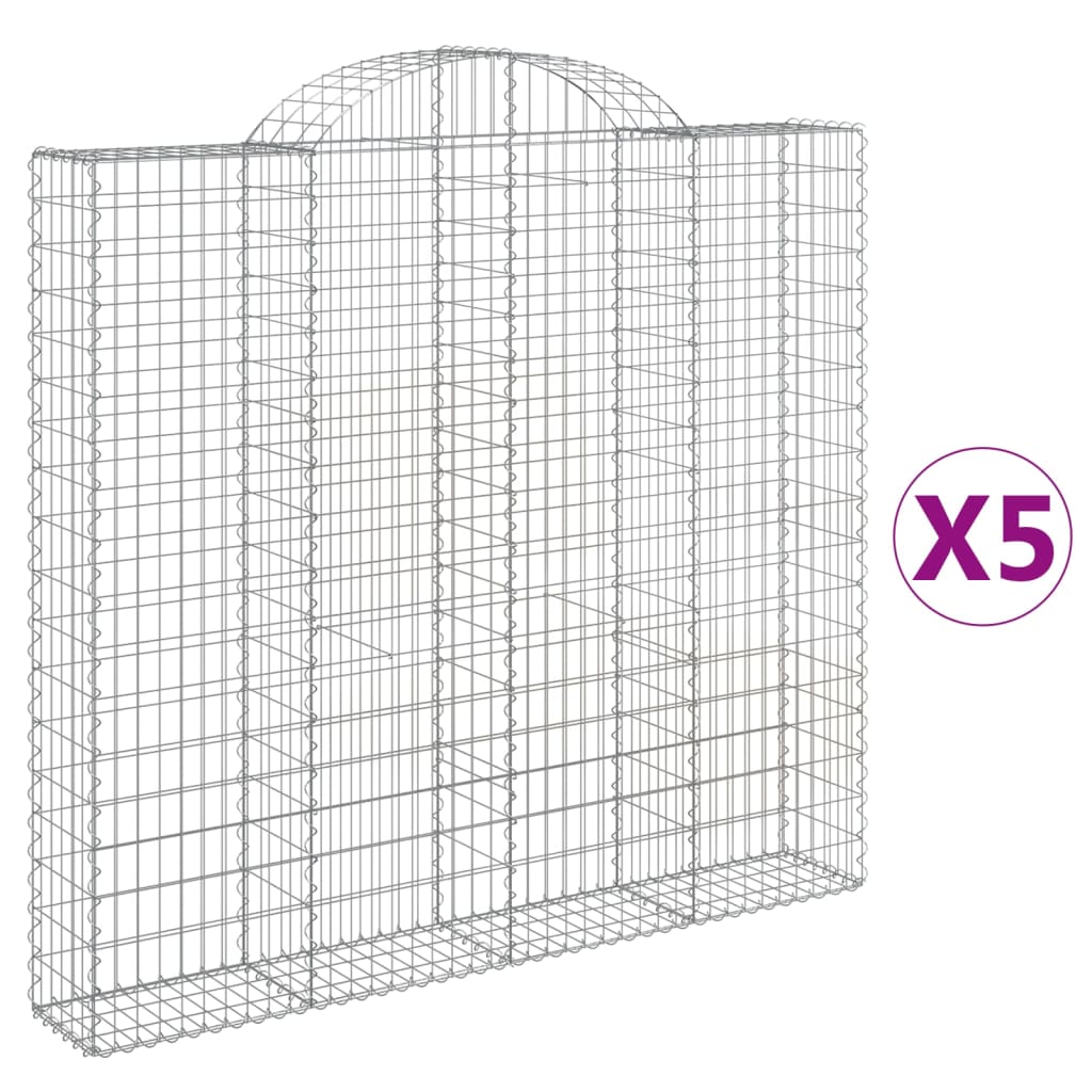 Vidaxl Schans Pankets 5 ST Voûté 200x30x180 200 cm fer