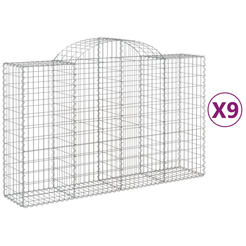 Vidaxl Schans Pankets 9 ST Voûté 200x50x120 140 cm fer