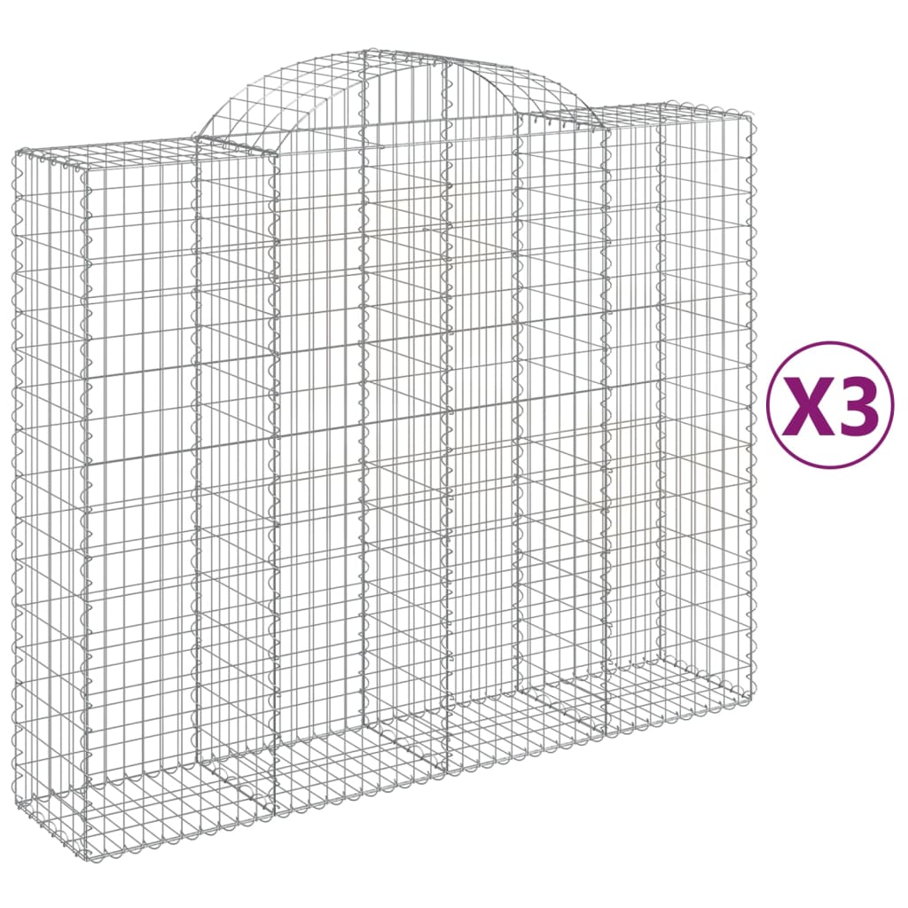 Vidaxl Schans Pankets 3 ST Vaulté 200x50x160 180 cm fer