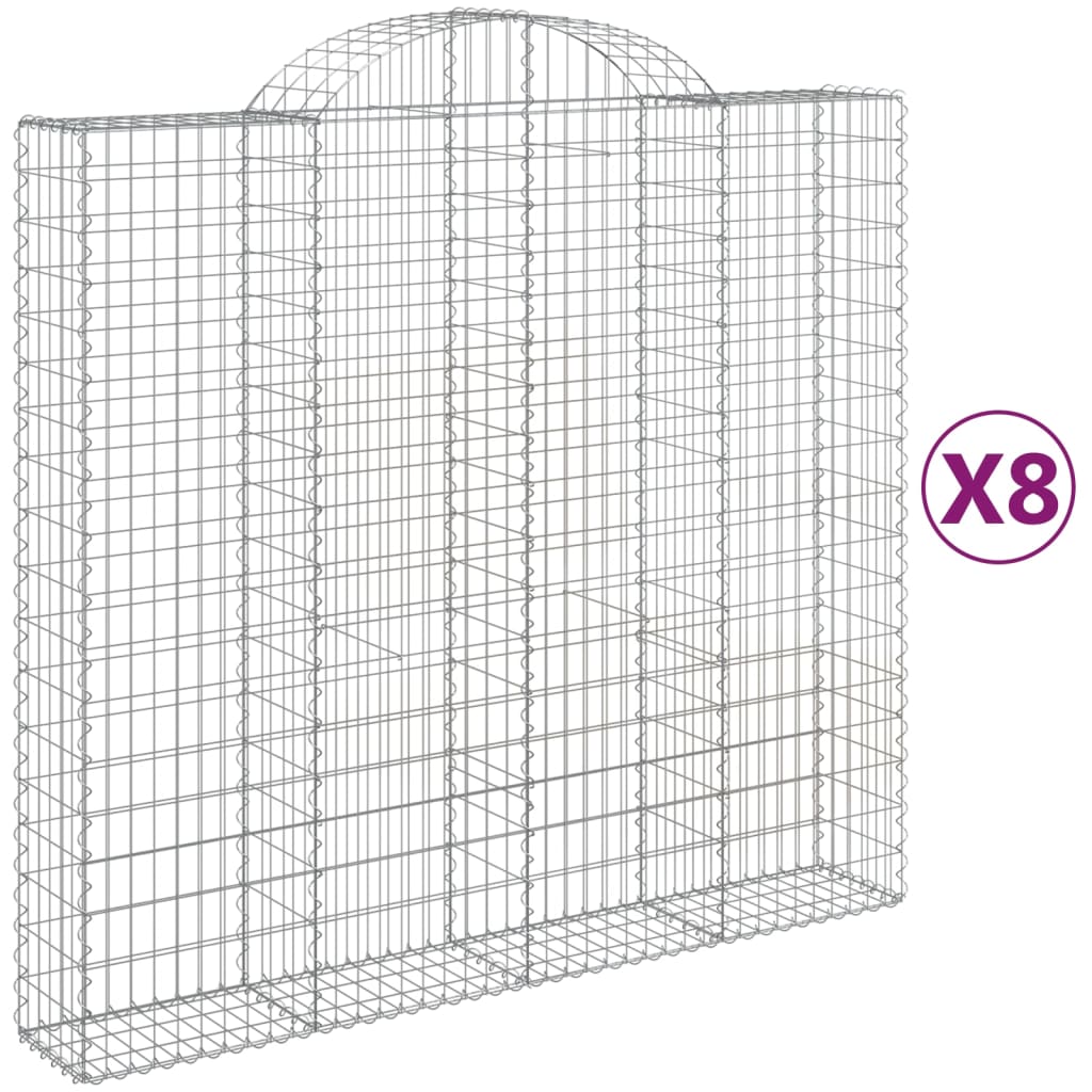 Vidaxl Schans Pankets 8 ST Voûté 200x50x180 200 cm fer