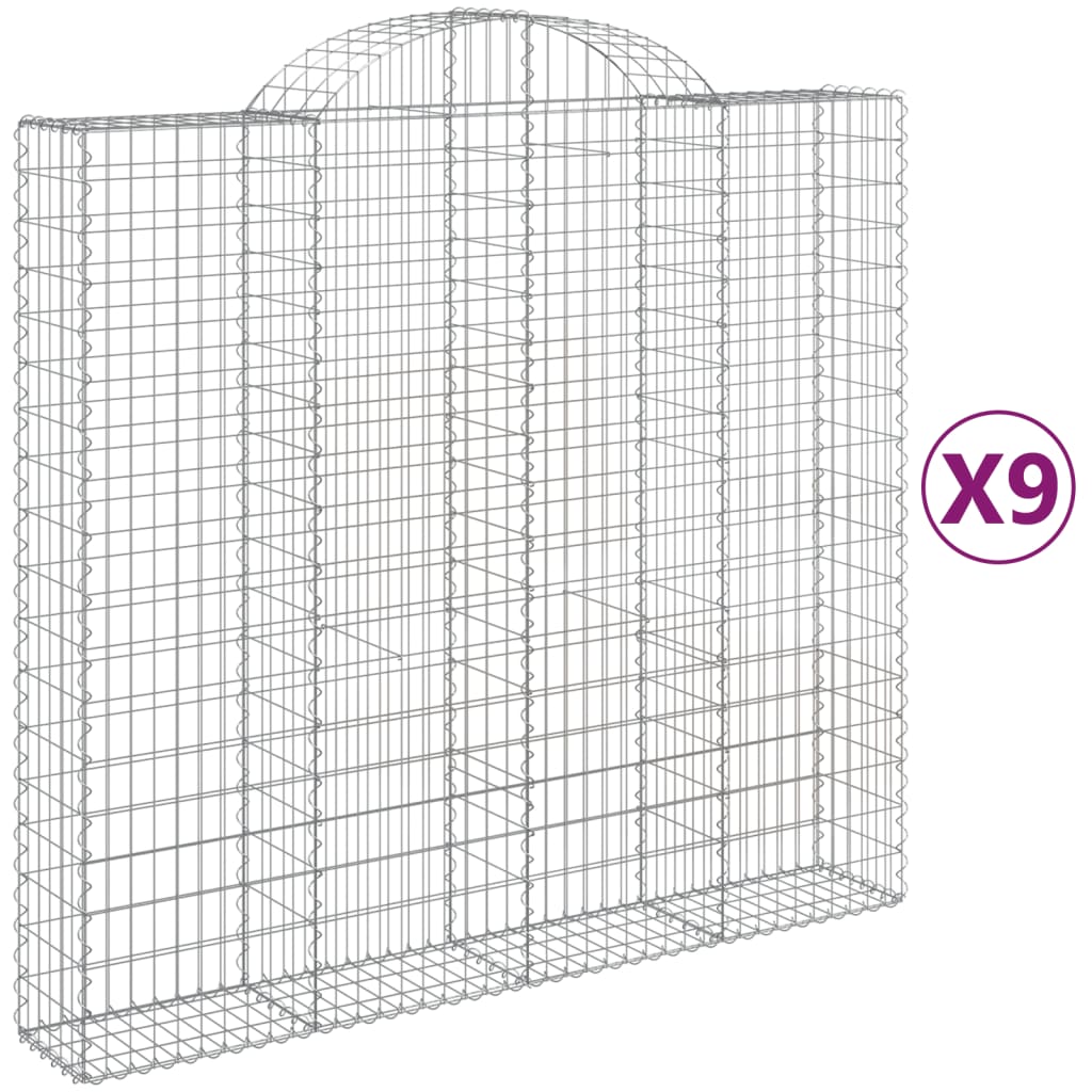 Vidaxl Schans Pankets 9 ST Voûté 200x50x180 200 cm fer