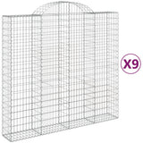 Vidaxl Schans Pankets 9 ST Voûté 200x50x180 200 cm fer - afbeelding 2