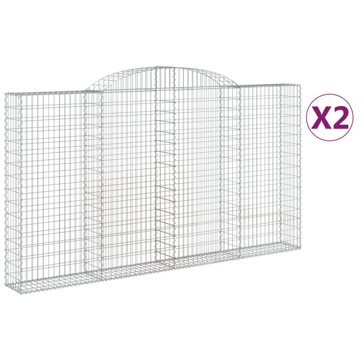 Vidaxl Schans Pankets 2 ST Vaulté 300x30x160 180 cm fer