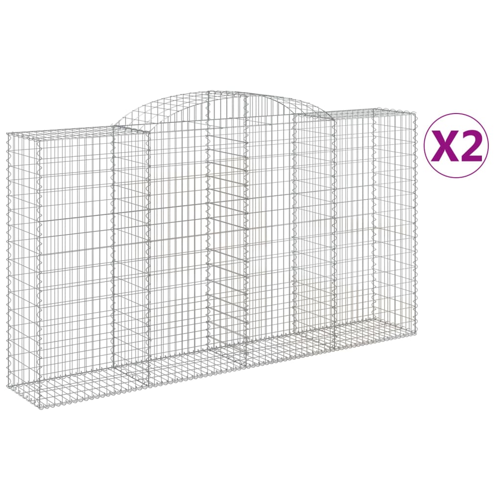 Vidaxl Schans Pankets 2 ST Vaulté 300x50x160 180 cm fer