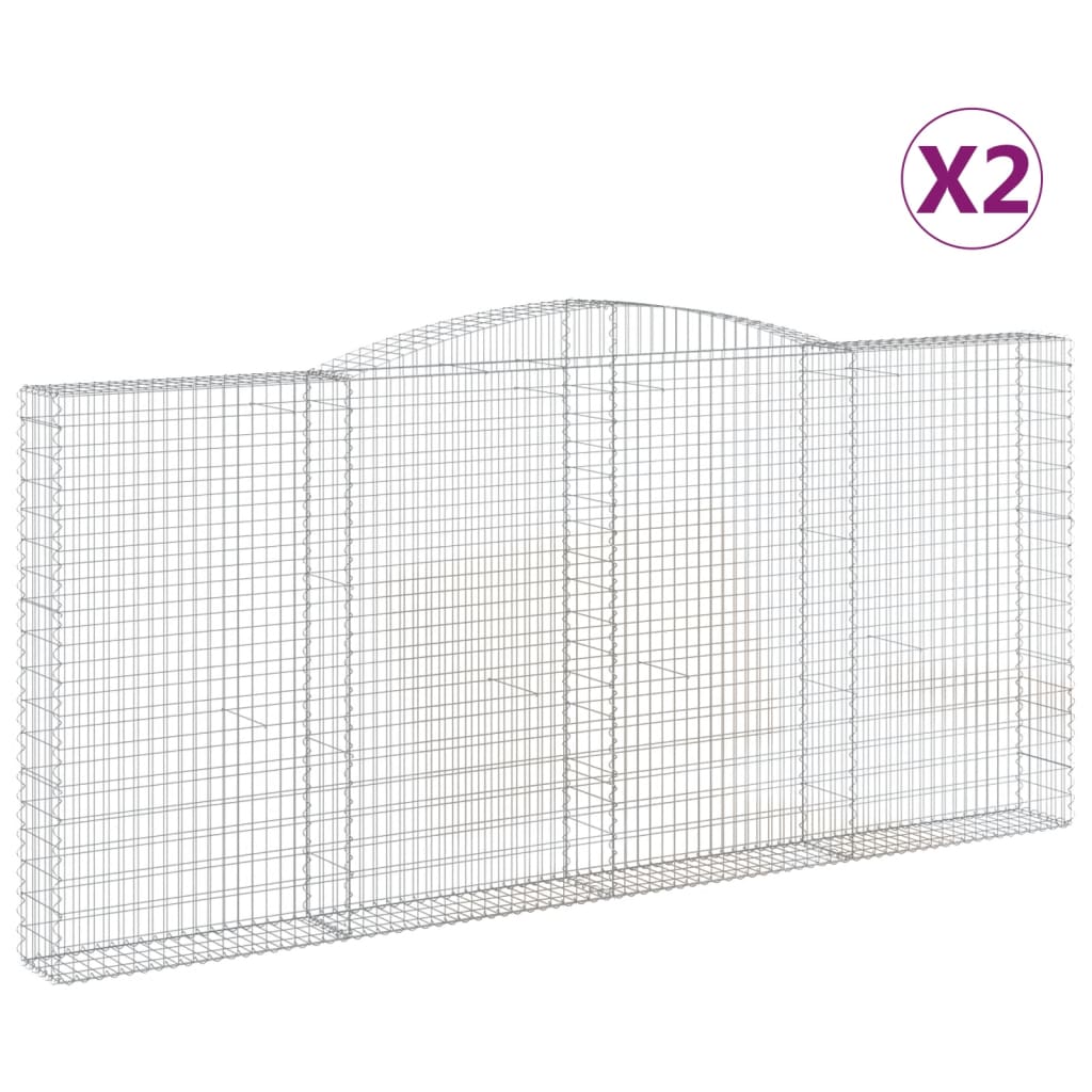 Vidaxl Schans Pankets 2 ST Vaulté 400x30x180 200 cm fer