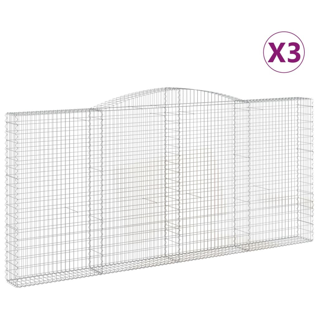 Vidaxl Schans Pankets 3 ST Vaulté 400x30x180 200 cm fer