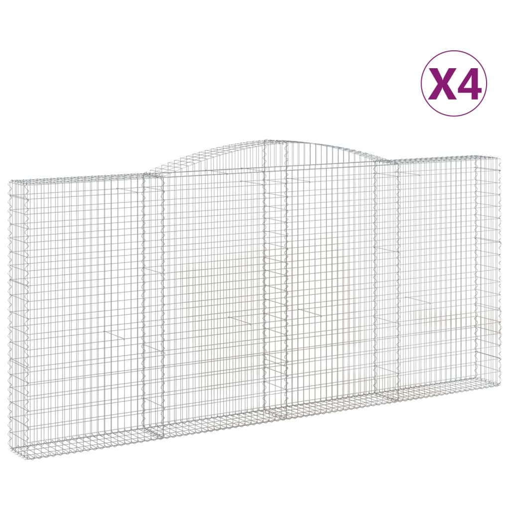 Vidaxl Schans Pankets 4 ST Vaulté 400x30x180 200 cm fer