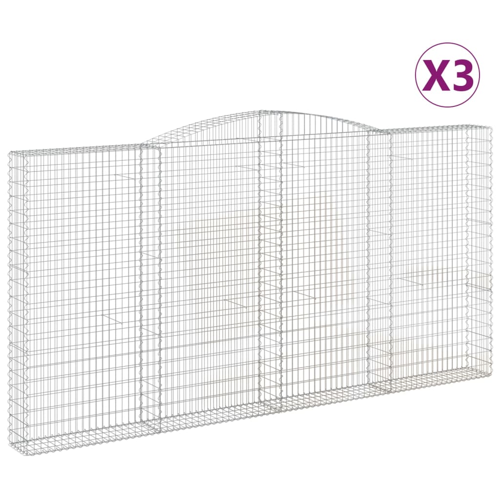 Vidaxl Schans Pankets 3 ST Vaulté 400x30x200 220 cm fer