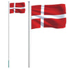 Indicateur Vidaxl avec drapeau Danemark 6,23 m en aluminium