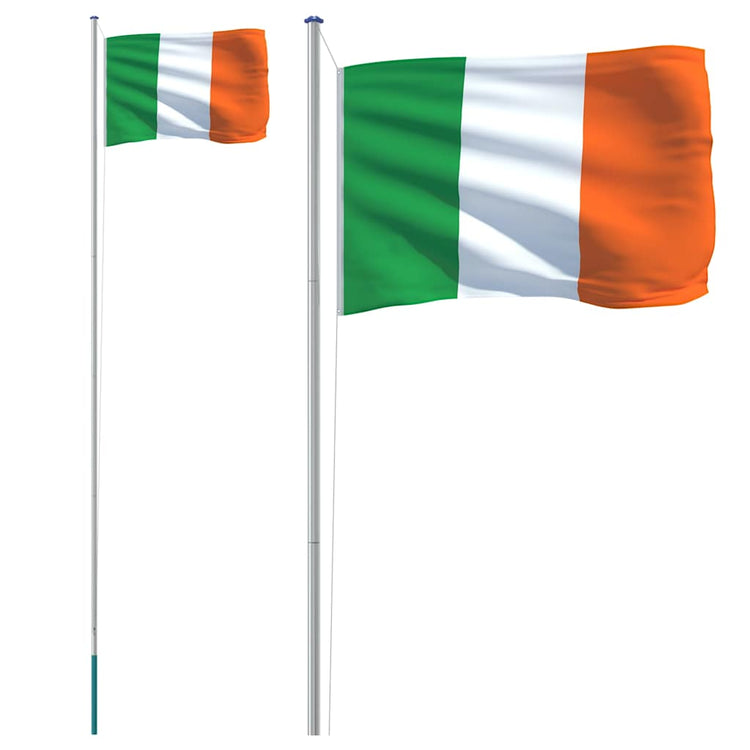Drapeau Vidaxl avec Flagpole Ireland 6,23 m en aluminium
