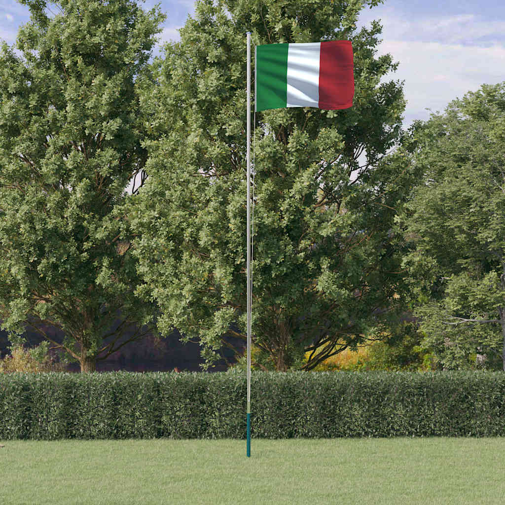 Flag vidaxl avec drapeau Italie 6,23 m en aluminium