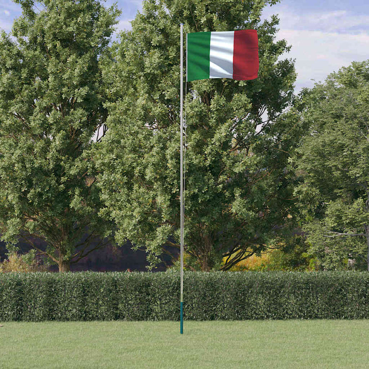 Flag vidaxl avec drapeau Italie 6,23 m en aluminium