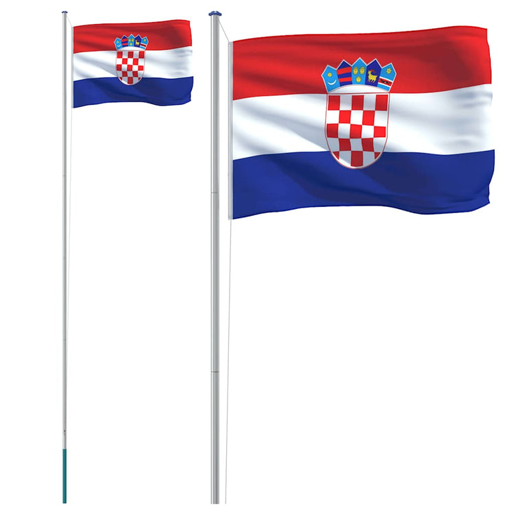 Vidaxl drapeau avec mât Croatie 6,08 m aluminium