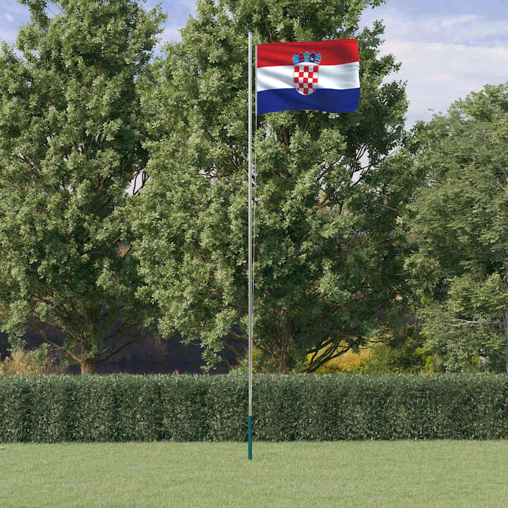Vidaxl drapeau avec mât Croatie 6,08 m aluminium