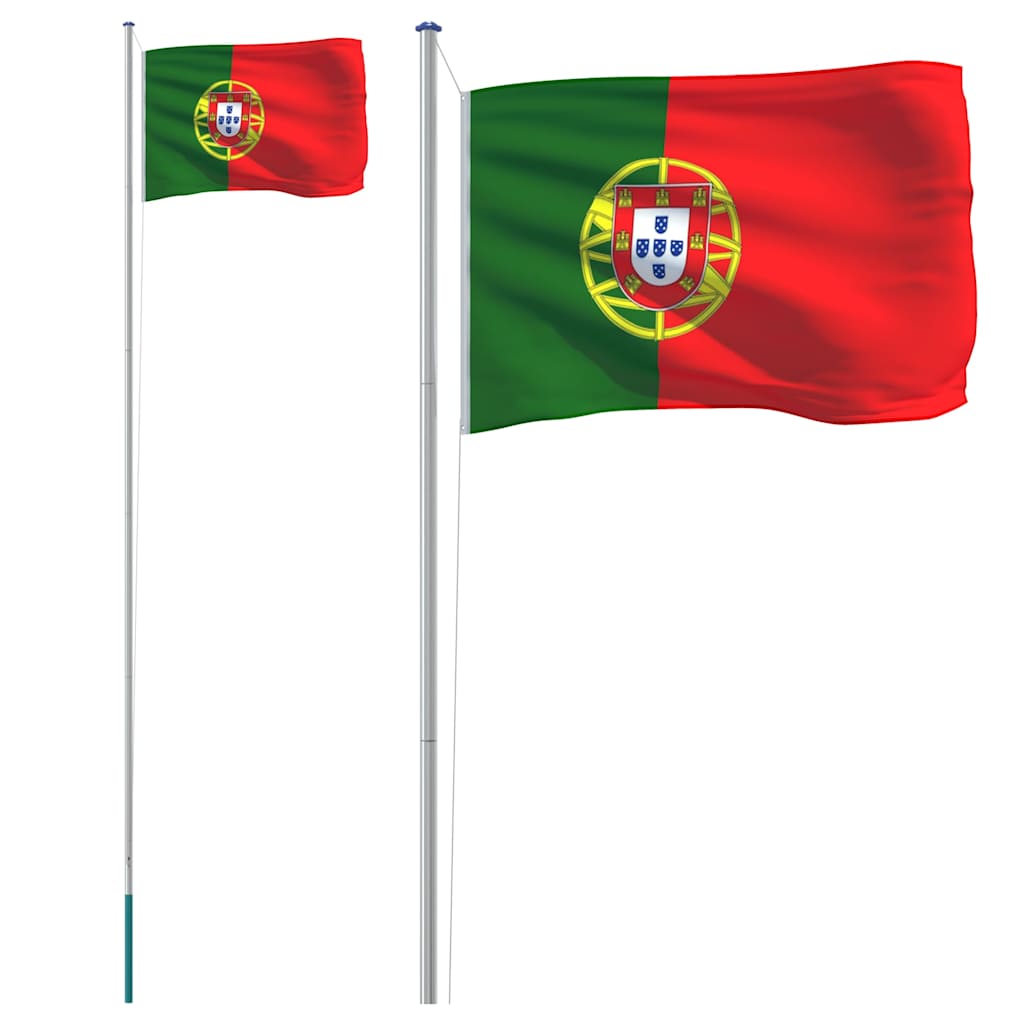 Vidaxl drapeau avec mât Portugal 6,08 m aluminium