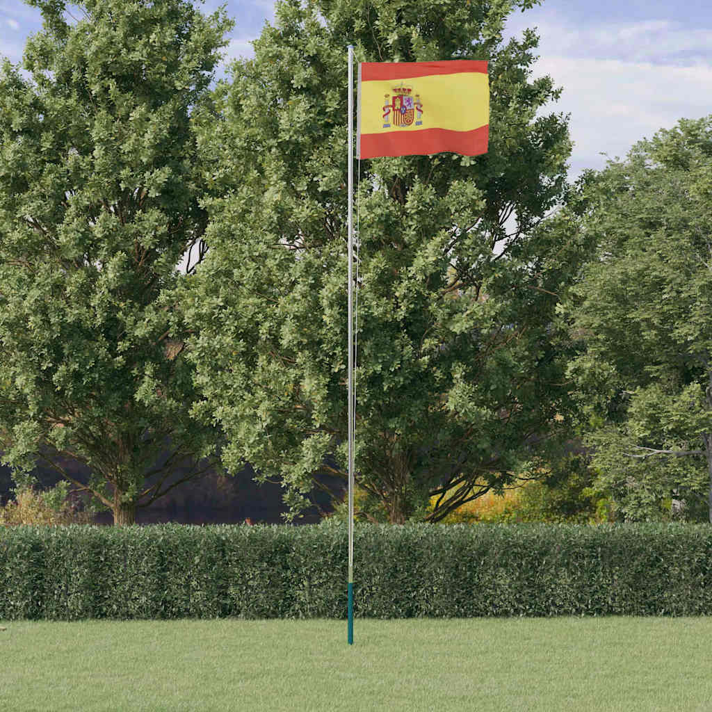 Drapeau Vidaxl avec un mât Espagne de 6,23 m en aluminium