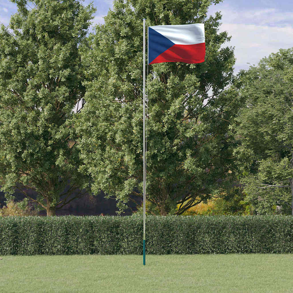Drapeau Vidaxl avec drapeau tchèque République de 6,23 m en aluminium