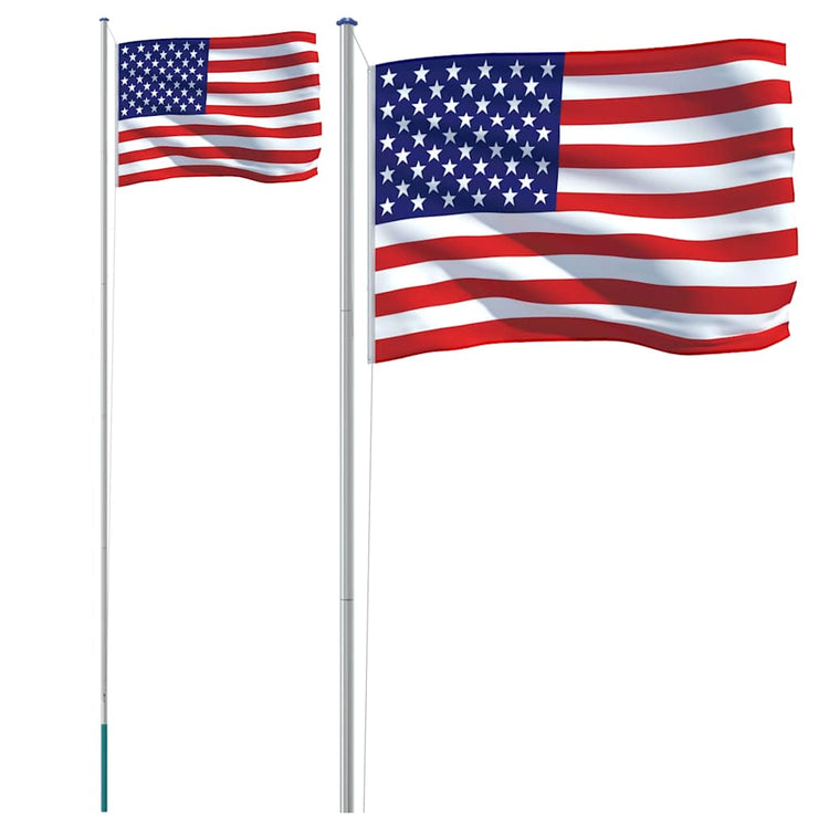 Flag vidaxl avec drapeau aux États-Unis de 6,23 m en aluminium